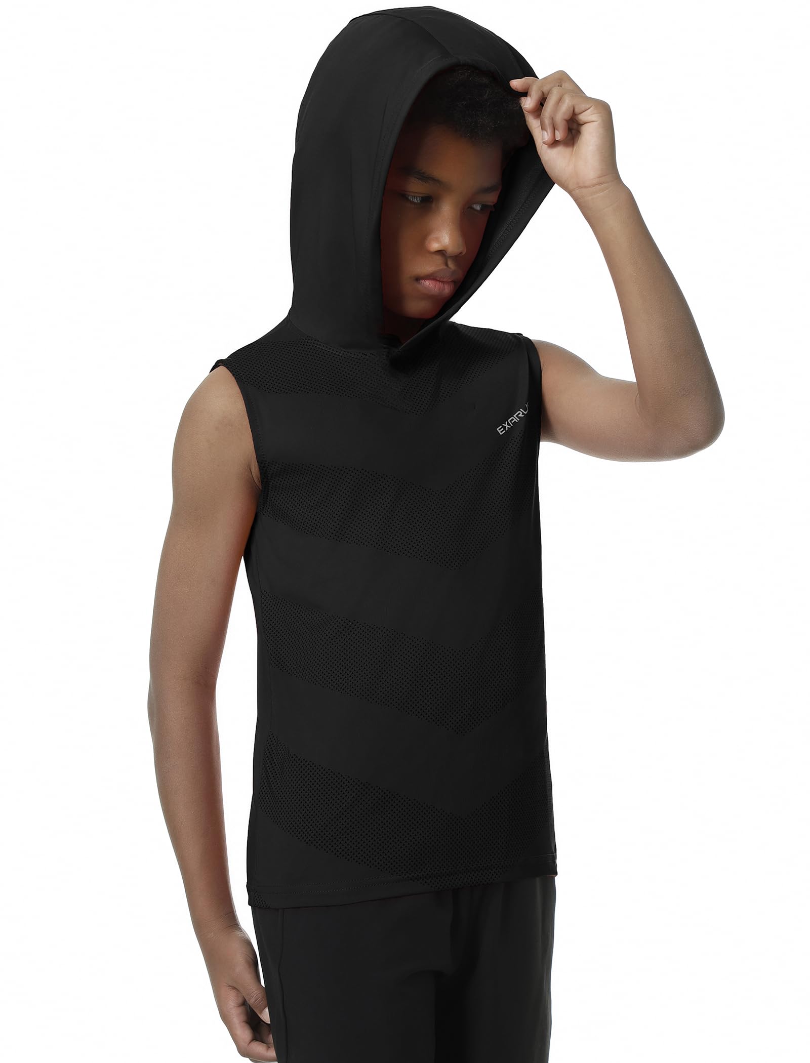 EXARUS Camiseta sin mangas atlética sin mangas para niños, de secado rápido, para niños, adolescentes y jóvenes