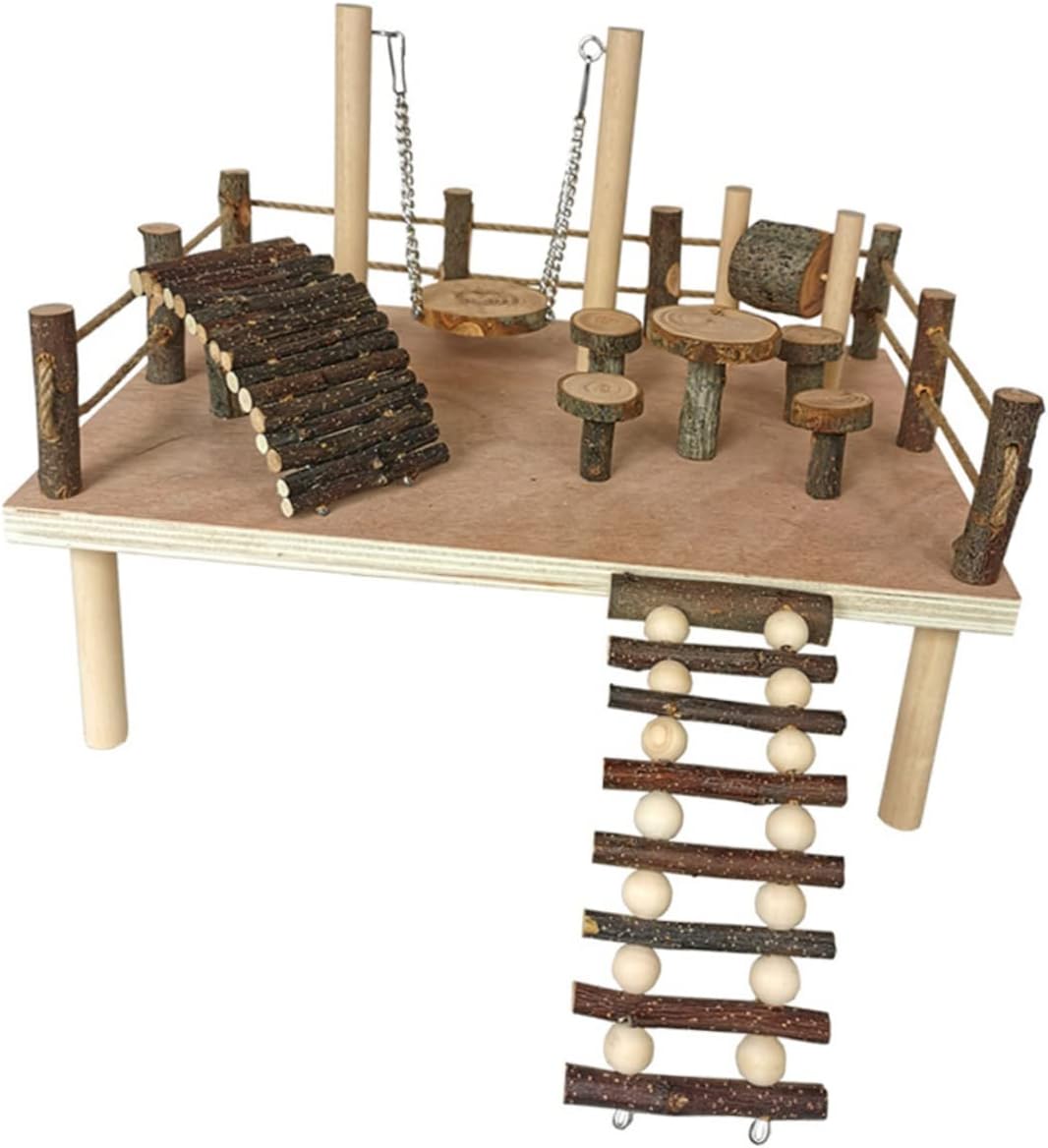 NOLITOY Wooden Hamster Climbing Ladder Toy Apple Pet Ladder for Hamsters Gerbils and Birds Promotes Exercise and Balance for Active Play