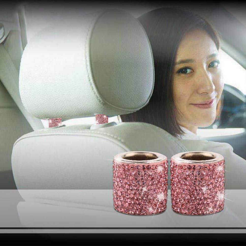 4 Pezzi Collare Per Poggiatesta Auto Universali, Accessori Auto Interno Donna Brillantini, Accessori Auto Regalo Uomo Glitter, Cristallo Bling Sedile Poggiatesta Decorazione Anello (Rosso