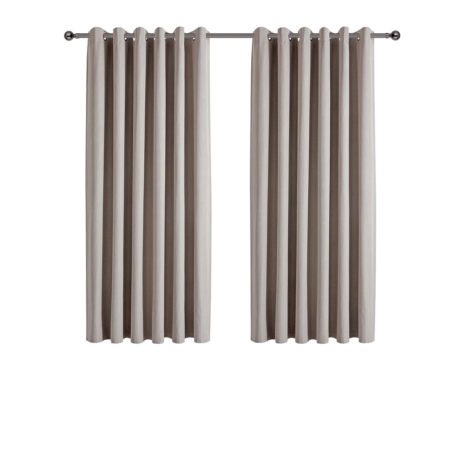 Ir Imperial Rooms Linen Beige Imperial Rooms 100% Blackout Curtains For Living Room Linen 46X54 Inch Beige Curtains For Bedroom Super Soft Thermal Insulated Eyelet Curtains 2 Panels With Tiebacks