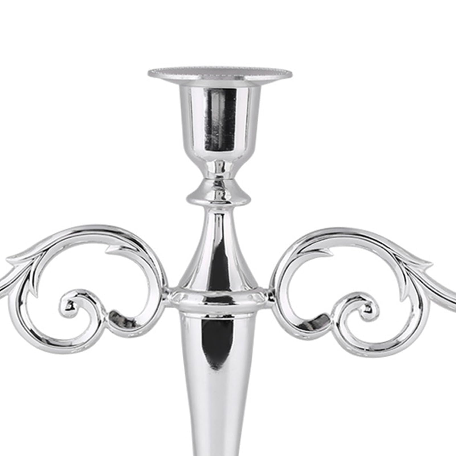 Ejoyous Candeliere a 3 Bracci, Portacandele Candelabro in Metallo, Candele a Bastoncino, Vintage per Natale, Matrimonio, Soggiorno, Davanzale (SILVER)