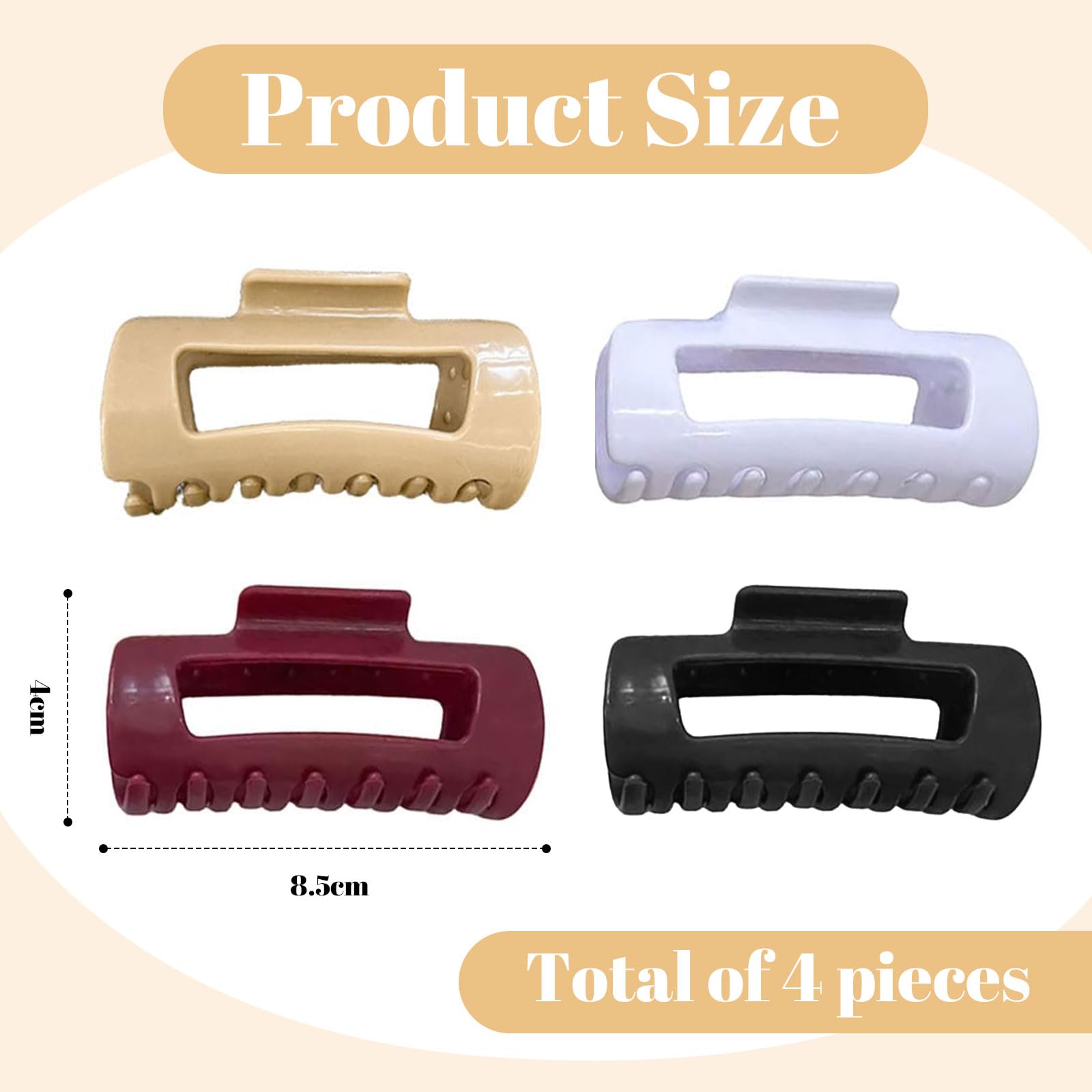 Muorruo 4 Piece Cloud Clip, soft and flexible, comfortable claw clip - Image 2