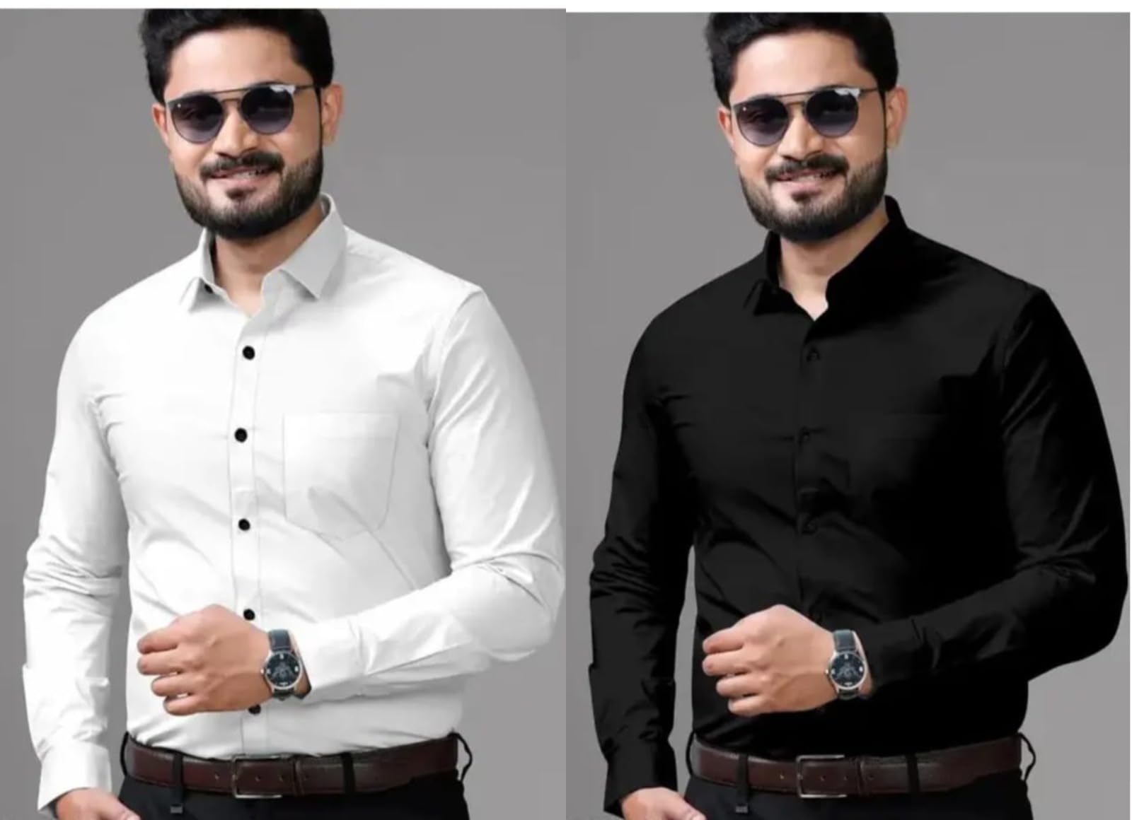 Men's Solid Formal Shirt | Full Sleeve Slim Fit Cotton Blend Office & Casual Wear Shirt for Men | Stylish Collared Button-Down Shirt-image-29