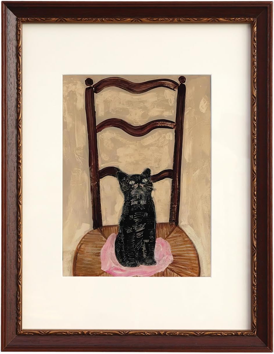 SoochART World famous painting print with frame, brown-gold vintage solid wood photo frame., American luxury home living room art decoration