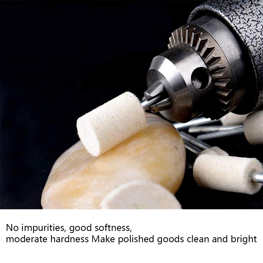 100Pcs Polishing Buffing Wheel Wool Felt Polishing Pad, Polishing Wheel for Drill Polishing Kit with 1/8