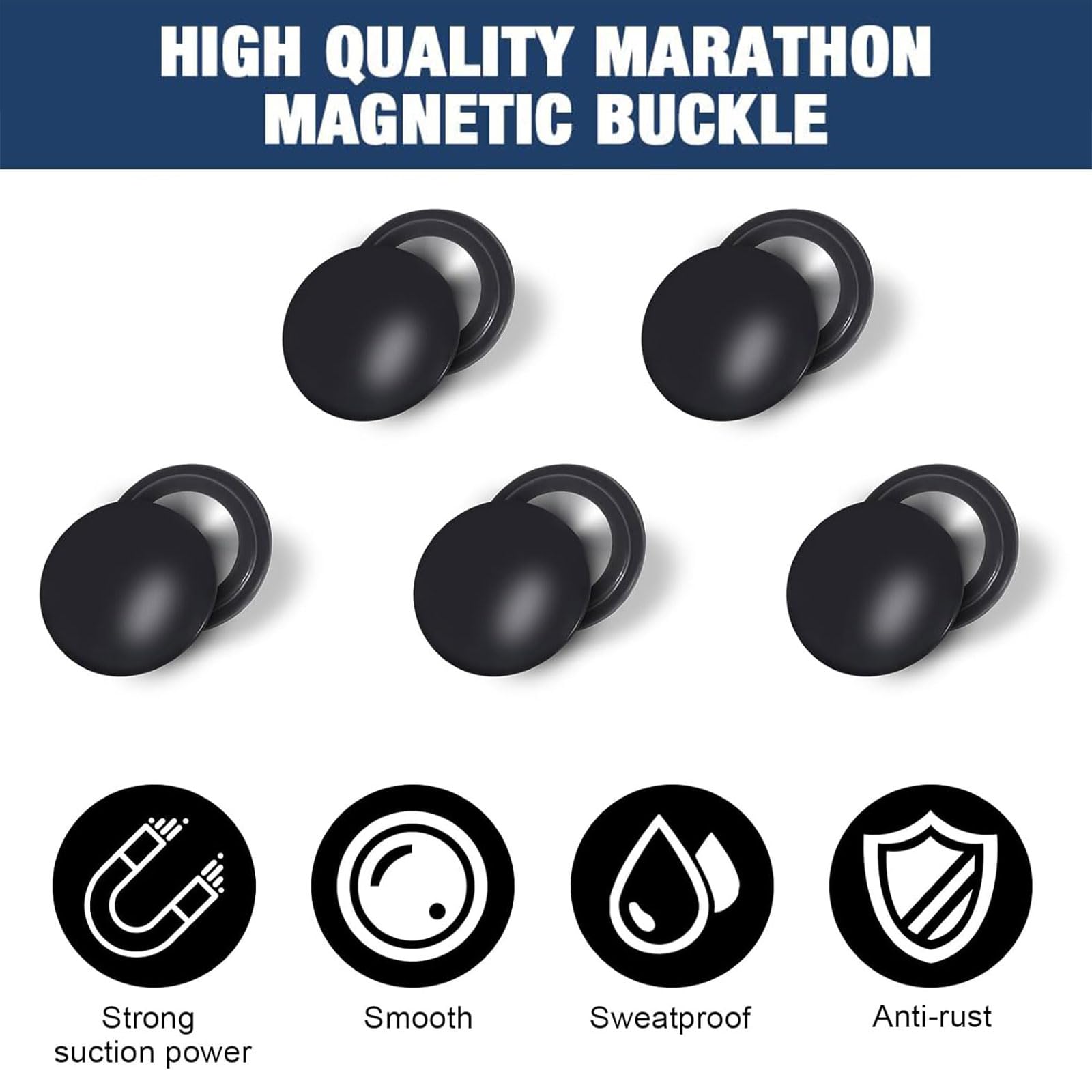 4 Pezzi Porta Numero Iniziale, Magneti con Numero di Partenza Sistema Magnetico Fissaggio pettorale da Gara con 4 Bottoni in Tessuto Clip Magnetiche per l'uso in Maratona o Mezza Maratona