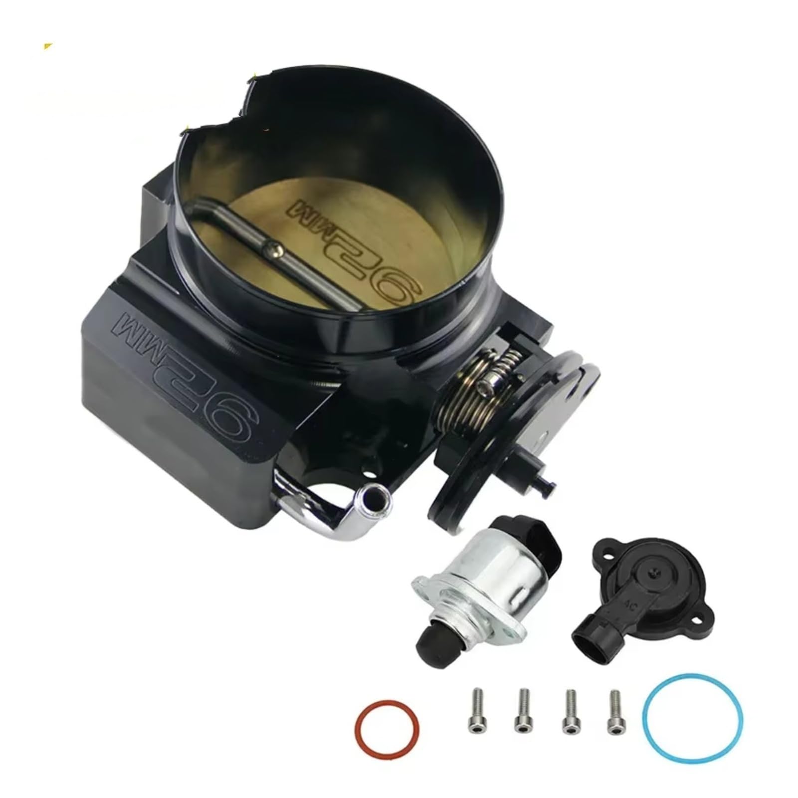 Tpsobru 92Mm Black Engine Throttle Body Assembly For Cadillac For Cts For V-Series Ls1 Ls2 Ls3 Ls6 Ls7 For Lsx 4 Bolt Intake Manifold Throttle Valve 102Mm/92Mm Body(92Mm Black)