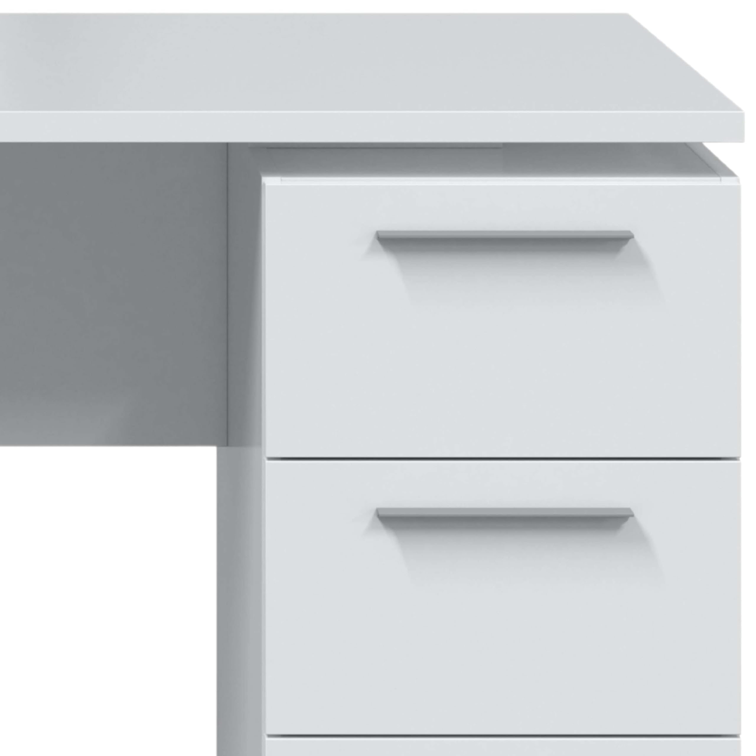 Habitdesign Mesa de Despacho 3 Cajones, Mesa Escritorio, Modelo Stylus, Acabado en Color Blanco Artik, Medidas: 138 (Ancho) x 60 cm (Fondo) x 74 (Alto)