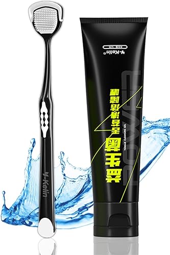 Kit de cepillo limpiador de lengua y gel probiótico, solución todo en uno para aliento fresco, juego óptimo de salud bucal para adultos y niños