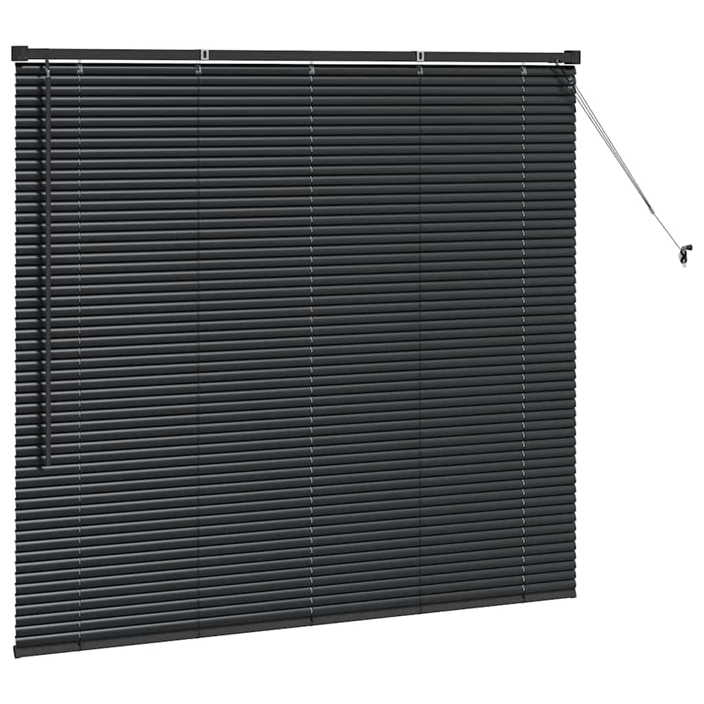 Fensterjalousie mit Vorhängen aus Aluminium, Matte Oberfläche, Verstellbare Lichtkontrolle, rollos für Fenster, rollos & jalousien, Geeignet für Wohnzimmer und Schlafzimmer, Schwarz, 145 x 130 cm