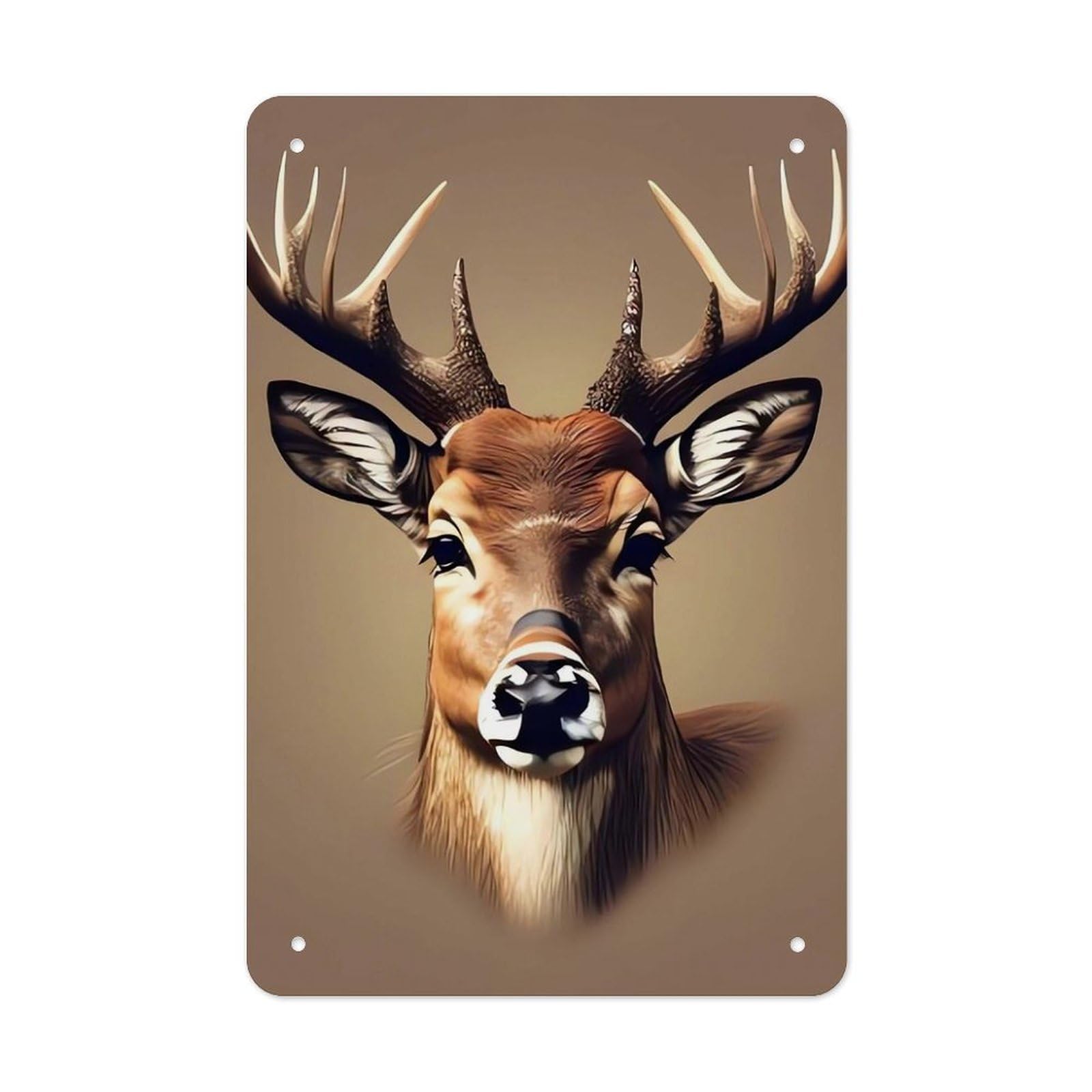 QMNLKH Deer Head Printing Plaques for Wall Decor, Personalized Metal Tin Sign for Home, Multifunctional Poster for Office, Fashion Painting for Hallway, Wall Art Pictures, 7.9x11.8Inch