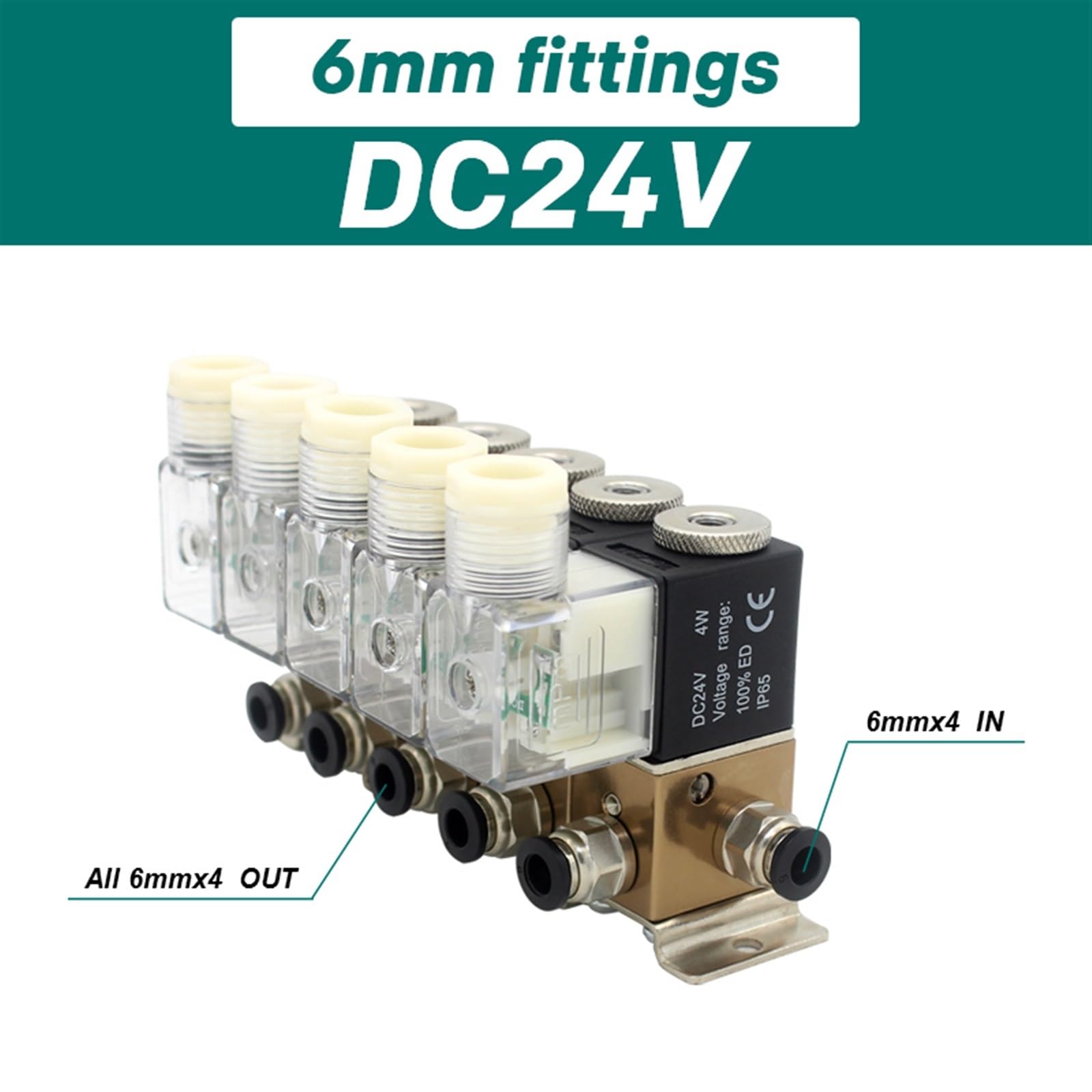 3V1-06 3/2 Way normalnie zamknięty pneumatyczny zawór elektromagnetyczny kombinacja ciśnienia dodatnia i ujemna uniwersalna kontrola ssania 1 szt. (DC24V 6 mm Fittings)