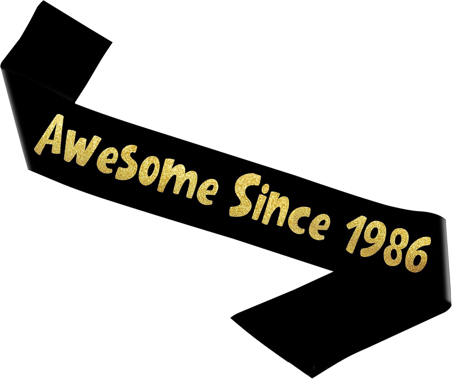 Sterling James Co. Awesome Since 1986 Black and Gold Sash - Funny 40th Birthday Sash for Him or Her - Party Decorations, Supplies and Gifts