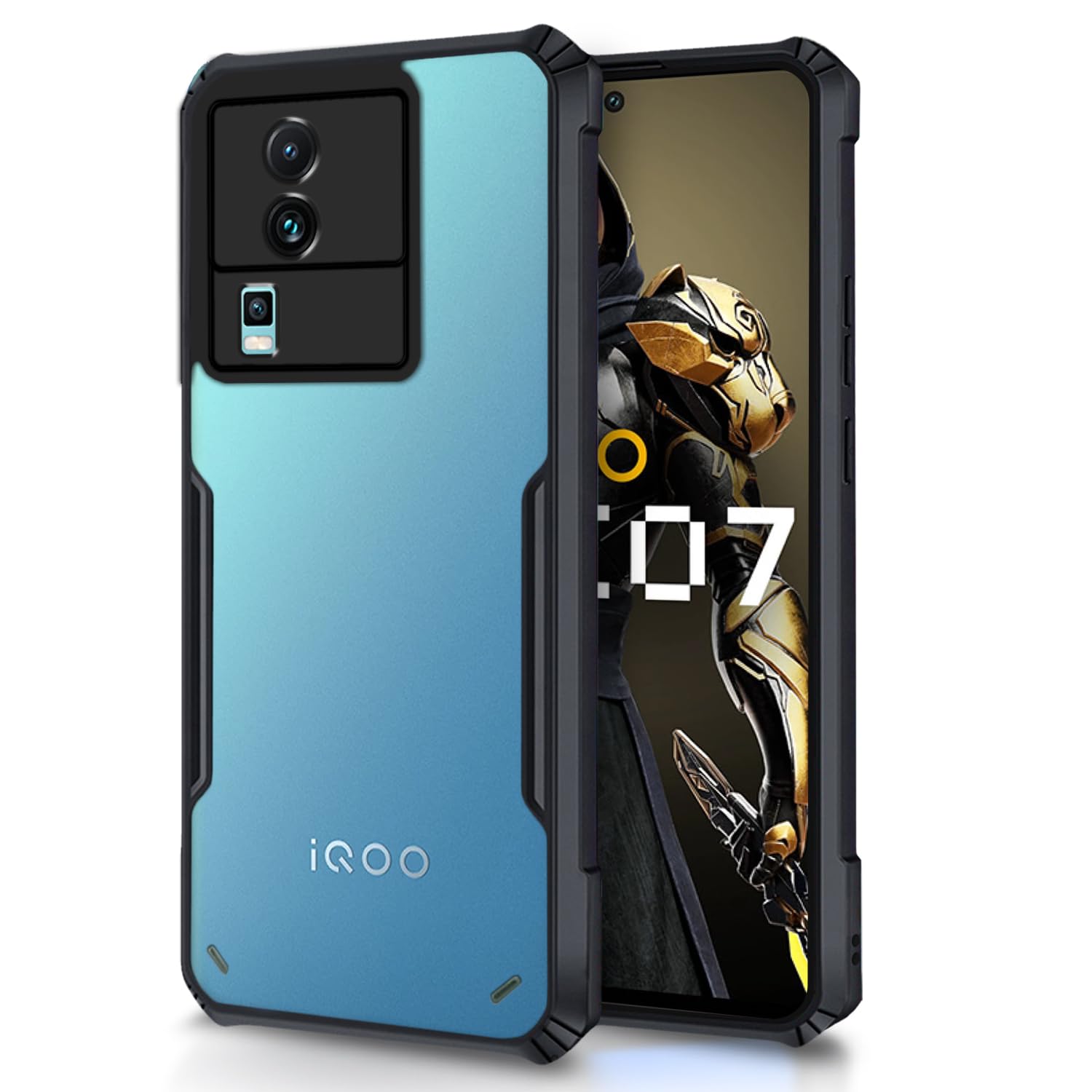 Pikkme iQOO Neo 7 / Neo 7 Pro 5G Back Cover | Crystal Clear Transparent Back | Ultra Hyrbid | Full Camera Protection | Bumper Back Case (Thermoplastic Polyurethane, Black) (B0C9X5FK2C) Amazon Price History, Amazon Price Tracker