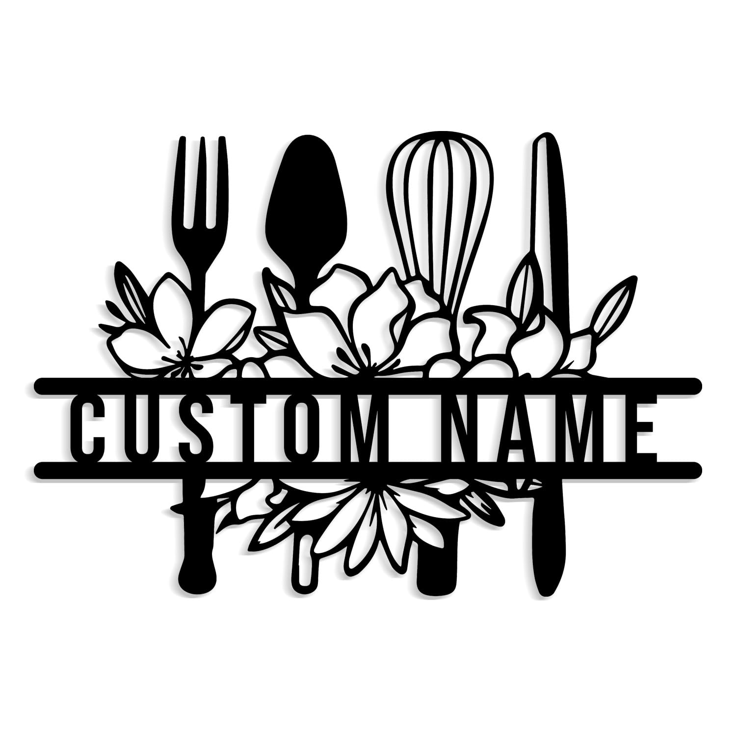 Meigoart Style-1 Custom Kitchen Name Sign, Metal Wall Decor, Personalized Kitchen Metal Sign, Kitchen Art Wall Decor ,Restaurant Decor Mothers Day Gift, Mom's Kitchen, Gift For Grandma,Cooking Gift Housewarming Gift