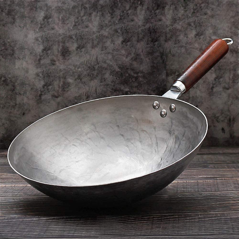 Navaris Wok Bratpfanne Beschichtet - 30cm Wokpfanne Rund - Pfanne Für