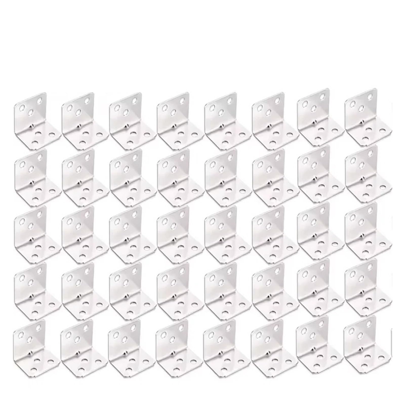 10/20/30/50 Stück 90-Grad-Winkelhalterung Edelstahl-Eckstrebe L-Form-Verbindungsverbinder for Schrankmöbel-Regalunterstützung Geeignet zur Möbelbefestigung(50Pcs(6 holes))