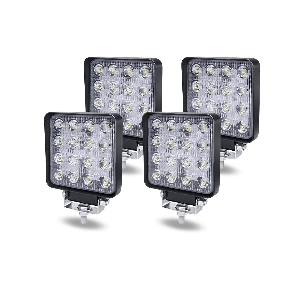 Projecteurs LED Travail 48W IP67 | 8 Pièces Carrés, 4320LM, Blanc Froid – Pour SUV, ATV, Bateau, Chantier