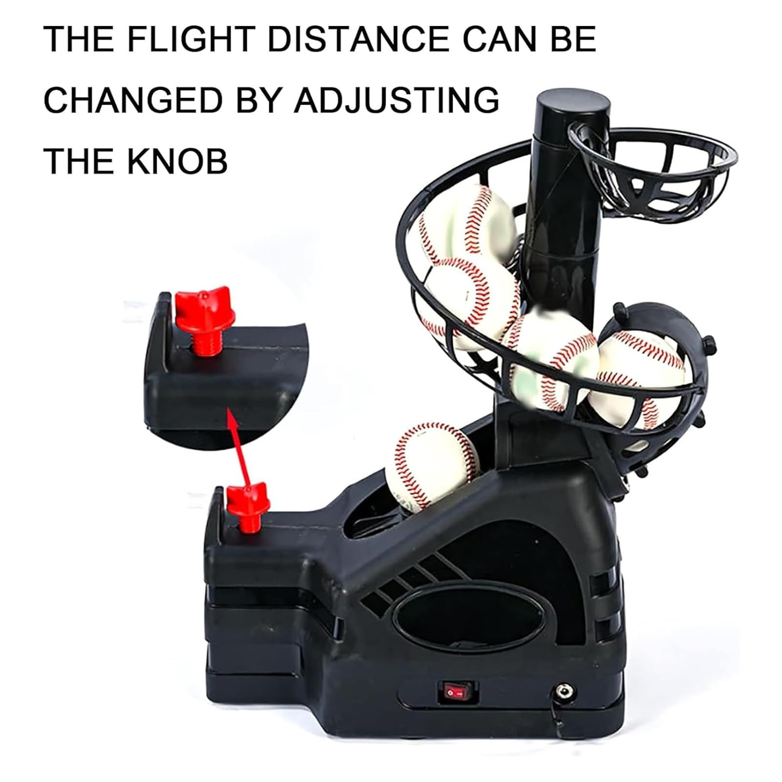 IMOSEI Portable Tennis Ball Machine, Tennis Ball Machine, Adjustable Flying Distance, Help Players to Standardize Basic Movements, for Beginners Solo Training Sports