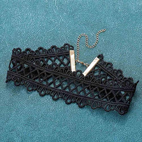 Zoestar Lace Choker Necklaces Vintage White Elastic Stretch Necklace Chain Accessories for Women3