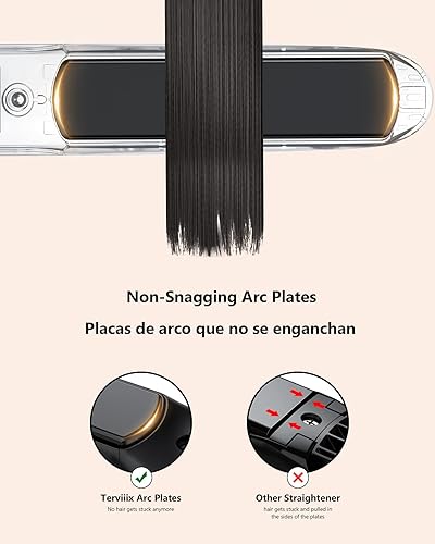 Miniatura 5 de Terviiix Plancha De Cabello Professional 450F alisador de pelo de cerámica sin enganches de 1 pulgada alisador y rizador de pelo 3 veces menos daño