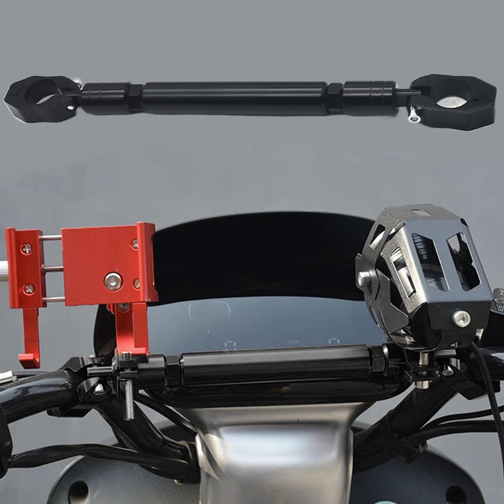 Barra de Refuerzo de Manillar Ajustable para Yamaha Tracer 700 7 GT 2014-2022 2023, Travesaño de Soporte Moto en Material Premium,Black