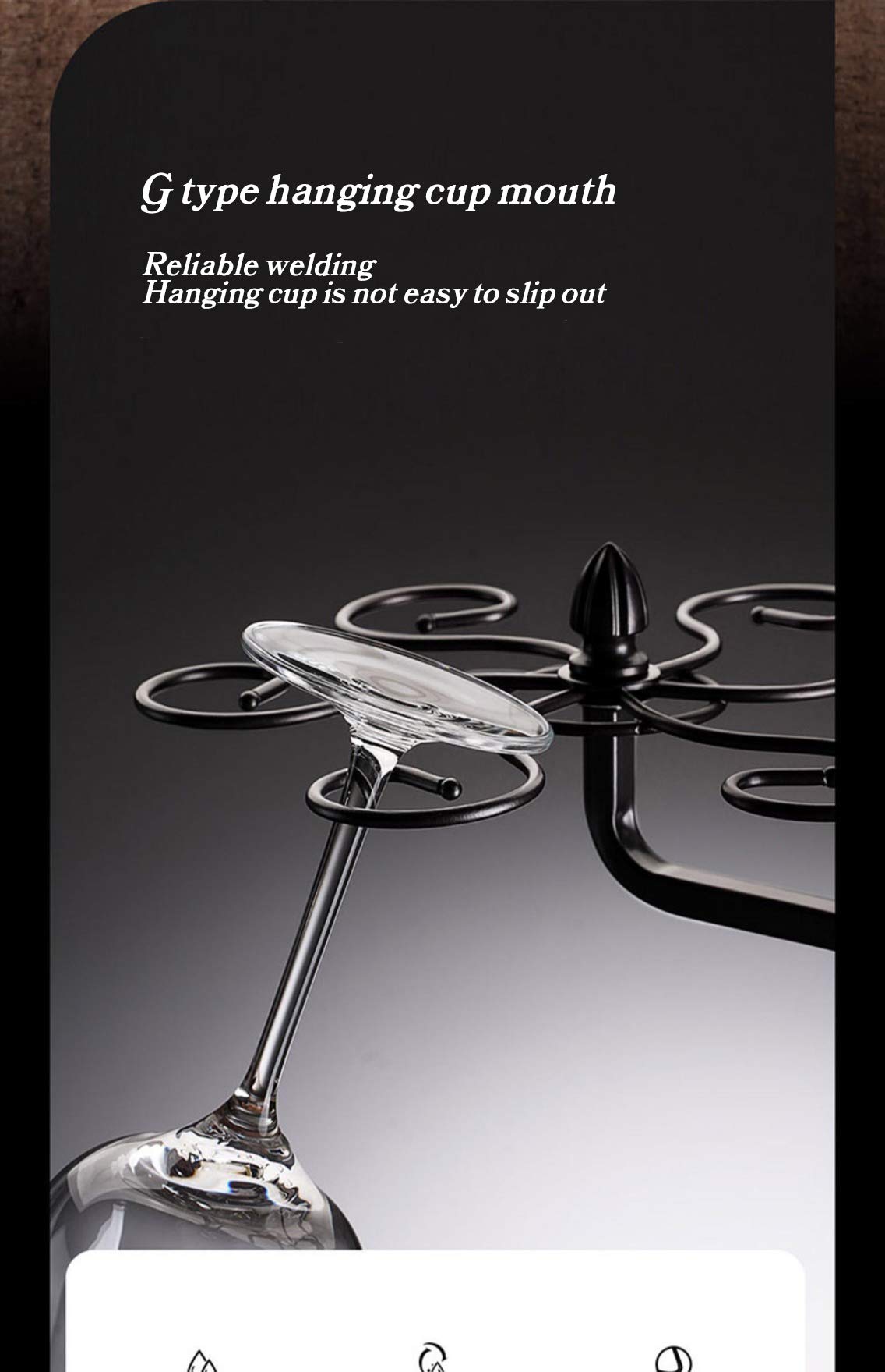 Estante de metal para copas de vino tinto para decoración de mesa de cocina, bar, soporte de almacenamiento de cubiertos