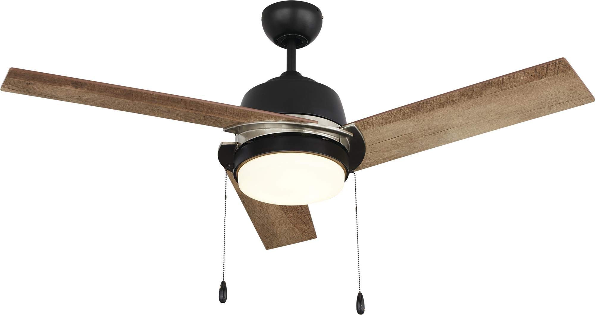 NOMA Ceiling Fan with Light Bleach Maple Blades and Frosted Glass