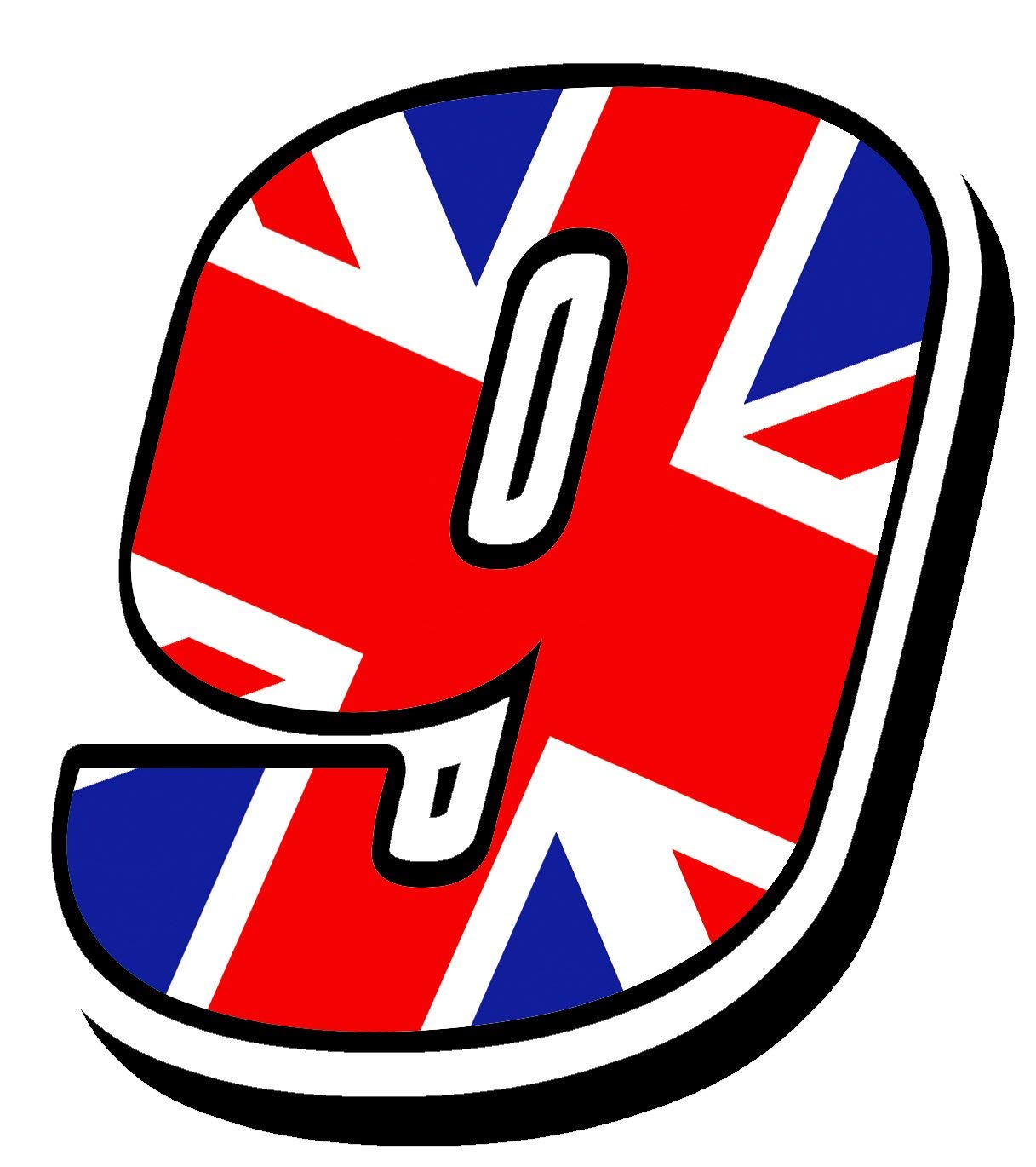 Biomar Labs1 x Vinyl Decal UK Flag Sticker Union Jack Great Britain England National Auto Moto Motocross Motosport Start Racing Number 9 Rally Race Car Bike Motorcycle Tuning N 299