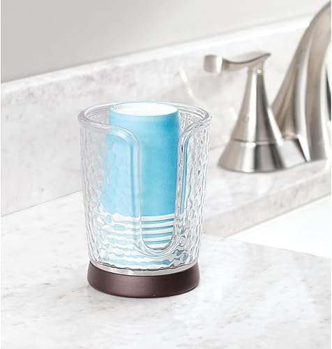 Miniatura 2 de mDesign - Dispensador compacto de tazas de papel desechables, pequeño, de plásticoacero, soporte de almacenamiento para enjuagar tazas en encimeras