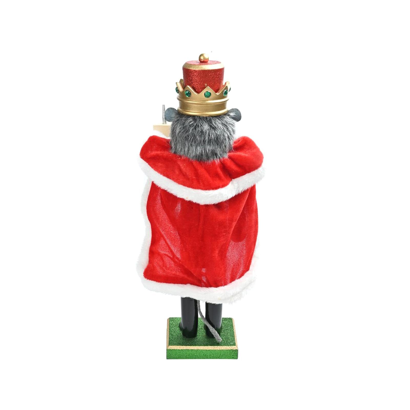 Milageto Weihnachtsdekoration „Mäusekönig“ – Nussknacker, 38,1 cm hoch, Tischdekoration, Figur, Weihnachtsdeko für Festivalregal