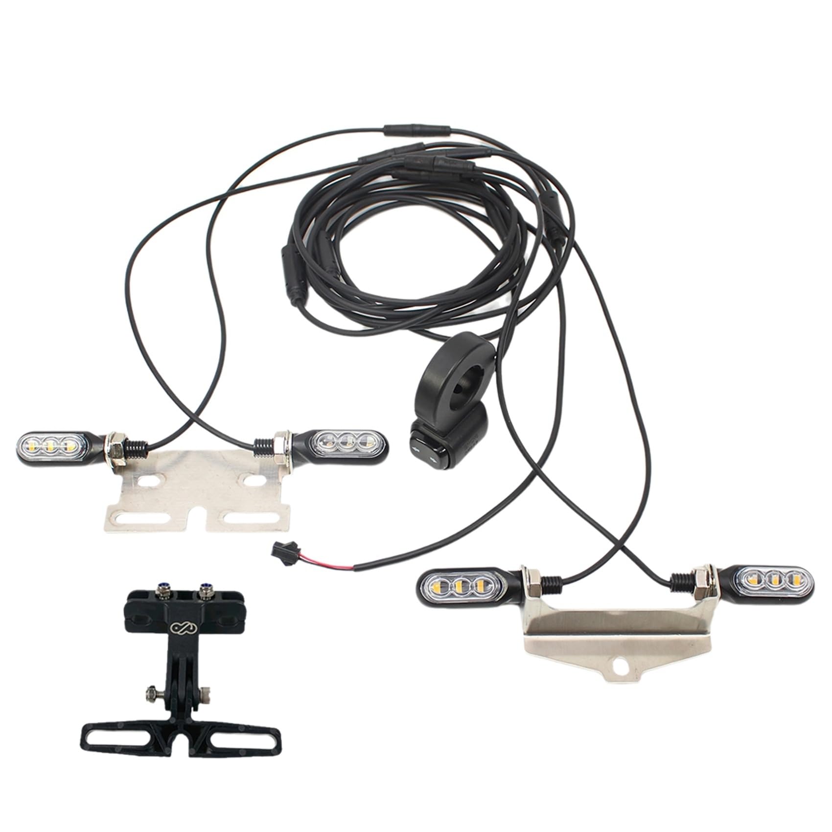 2 x kierunkowskazy do rowerów elektrycznych, V04, 12 V, wodoszczelny kabel, LED, migające, V04-12 V