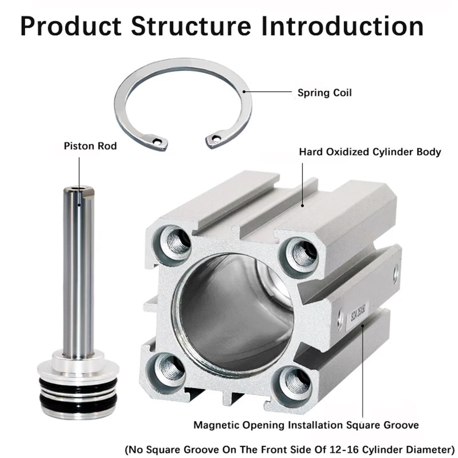 Vérin pneumatique compact et mince SDA100 mm, alésage 5-100 mm, course double action, alliage d'aluminium, 1 pièce(Stroke 30mm)