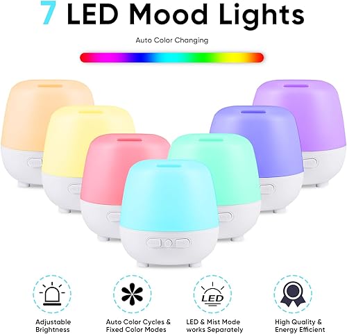 Miniatura 4 de HAPPTWS Difusor de aceite esencial de 7.4 fl oz, difusores mejorados para aceites esenciales, difusor de aromaterapia, humidificador de niebla fría