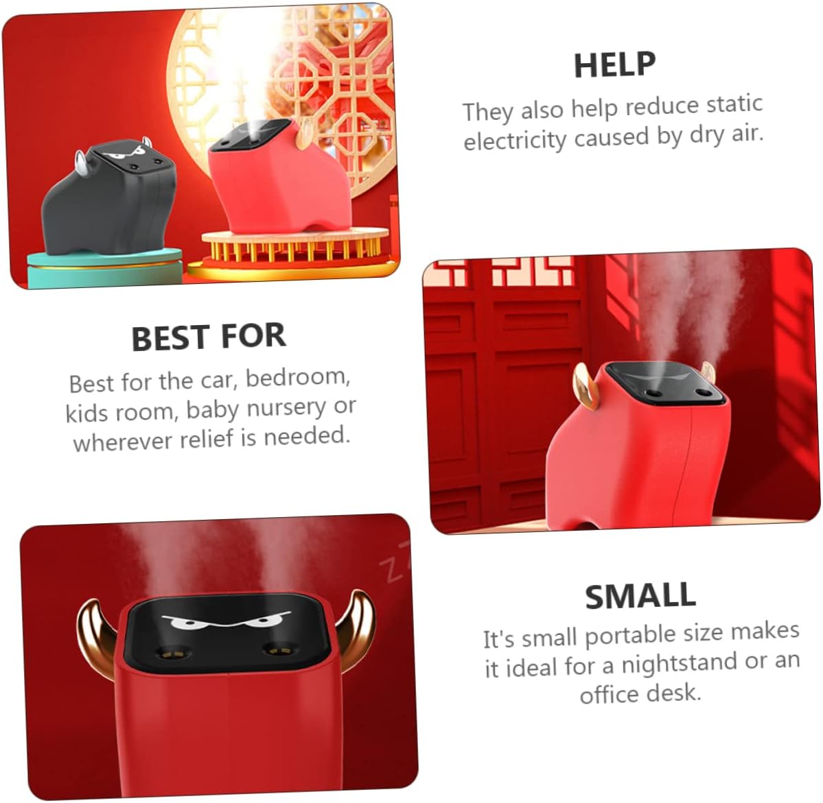 Luxshiny Car Air Humidifier Portable USB Household Humidifier Silent Mist Function for Home and Travel Compact Design for Bedroom and Office Use