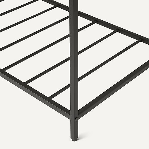 Miniatura 4 de Tienda Basics Isla de cocina con 3 estantes de almacenamiento, efecto negro y roble