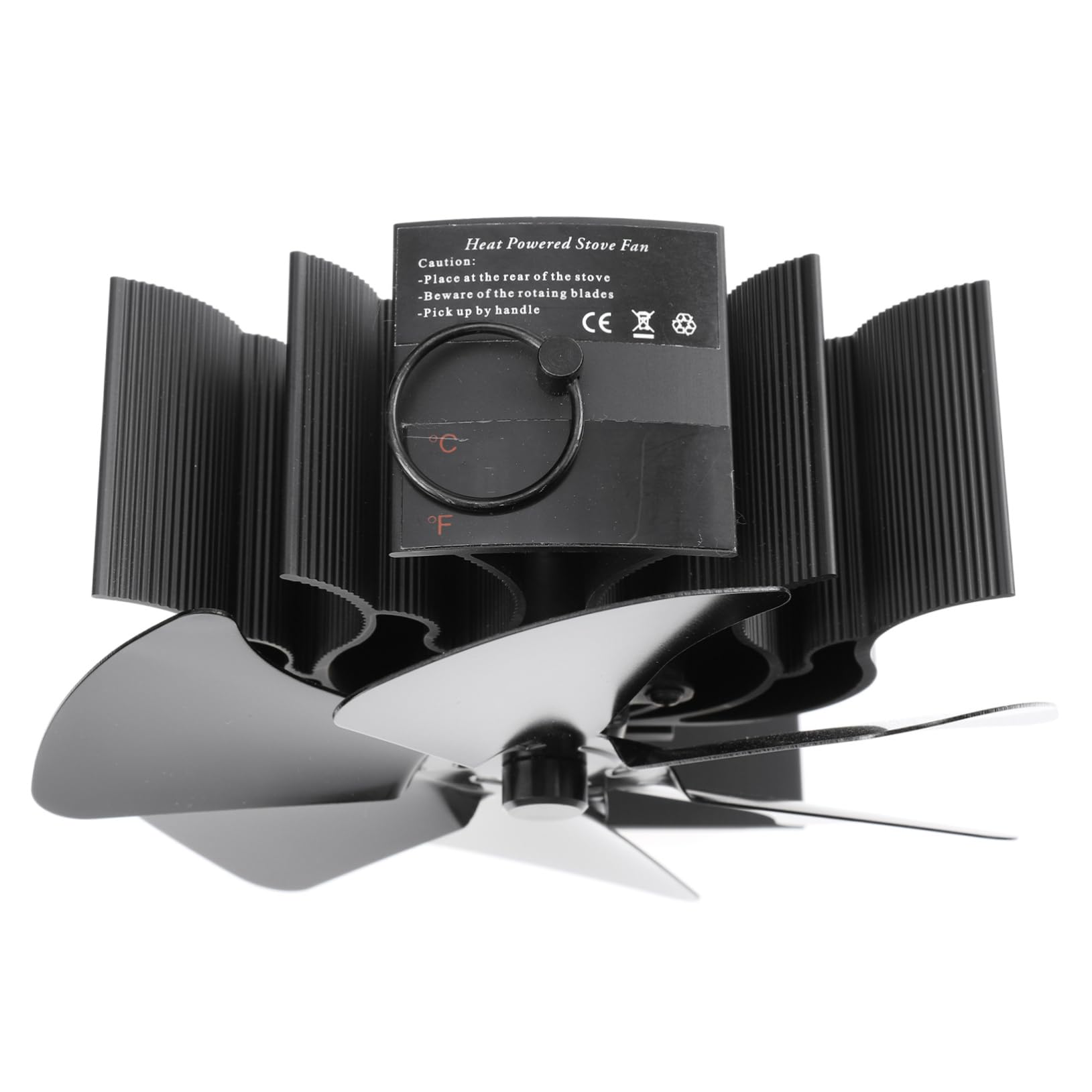PRETYZOOM 2 Ventiladores Térmicos Para Estufas Quemadores De Leña De Aluminio Negro