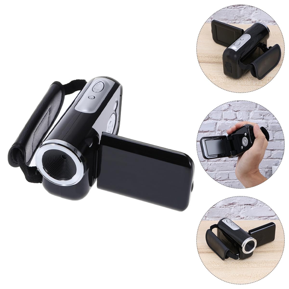 Kichvoe Caméra Vidéo Numérique Mini Dv Zoom Numérique 16x, Écran Tft 2 Pouces, Capteur 5mp, Mémoire Extensible Jusqu'à 32 Go, pour Enregistrement Portable
