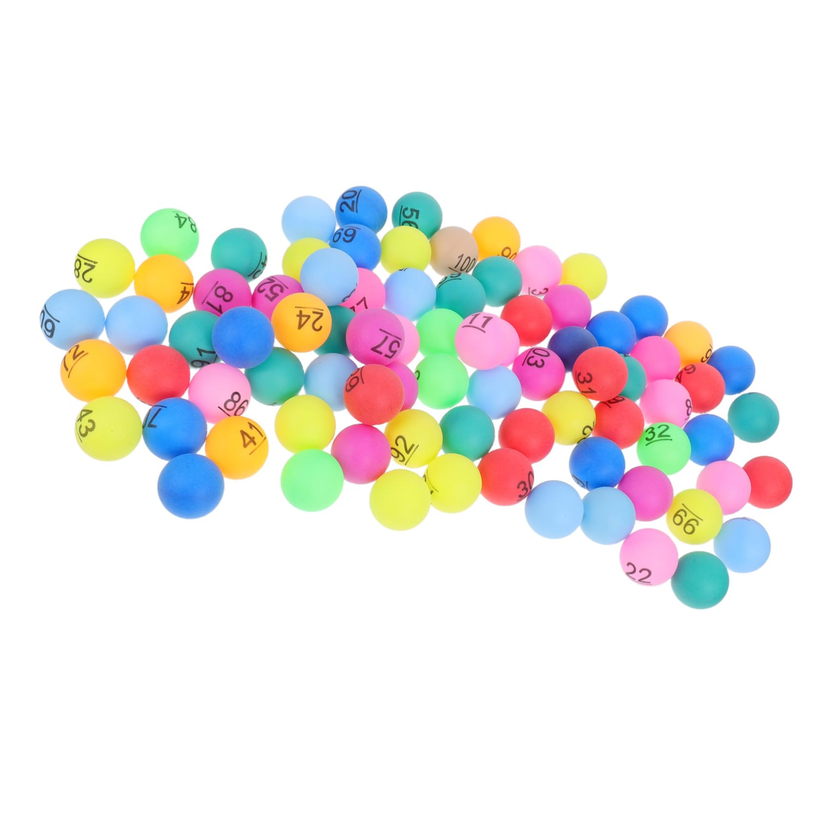 Bolas de Bingo Numeradas de 4cm, Plástico PP, 100 Piezas