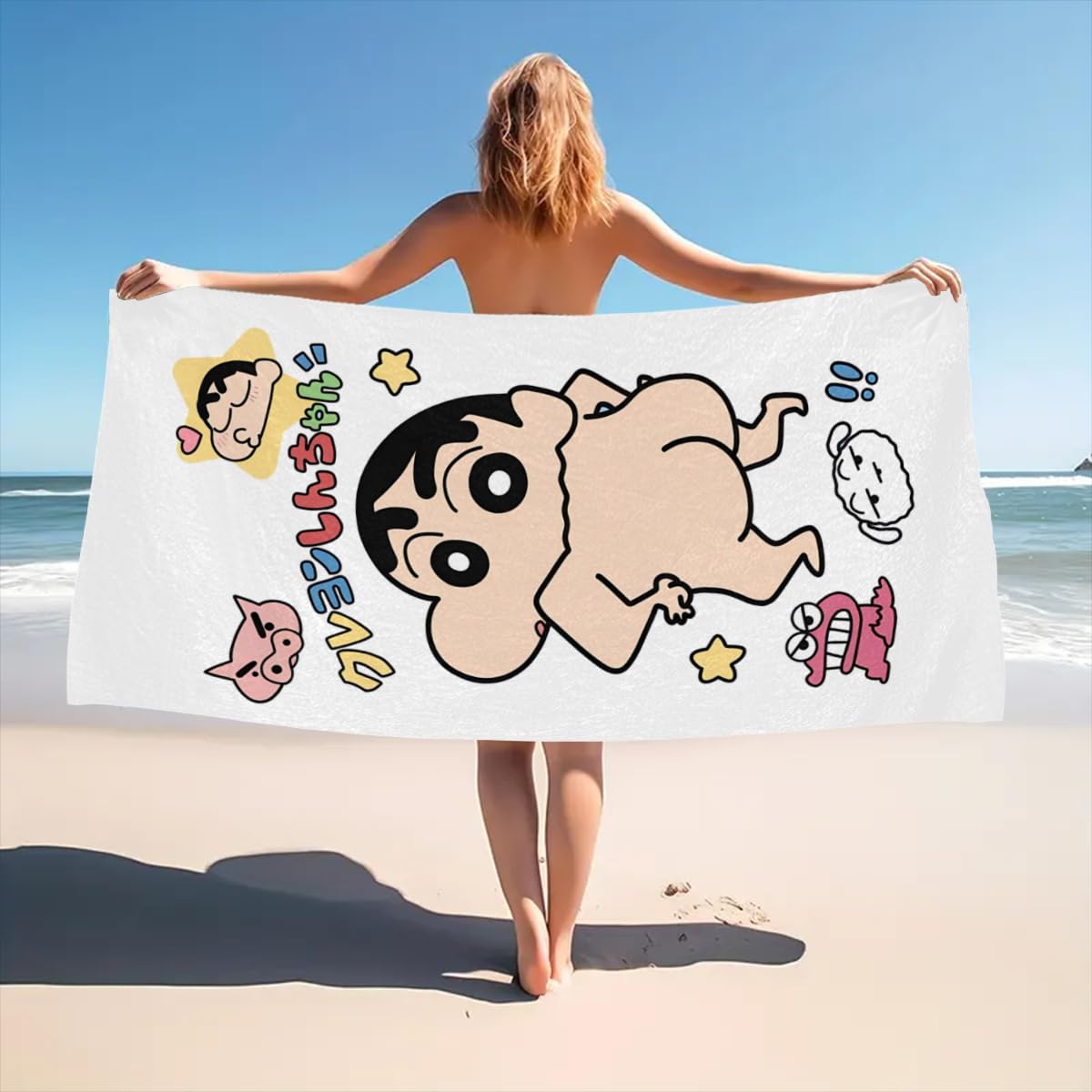 Amazon.co.jp: クレヨンしんちゃん ビーチタオル スイムタオル 大きい