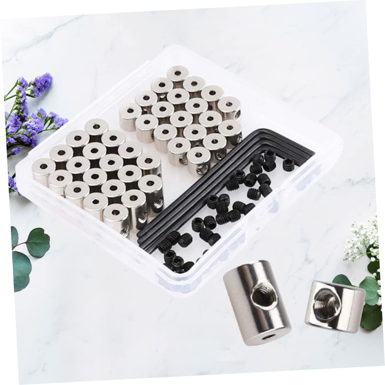BEBEMOKO Screw Pin Backs 40pcs Pin Locks Set Special Wrench Cap Smooth Surface for Easy Application