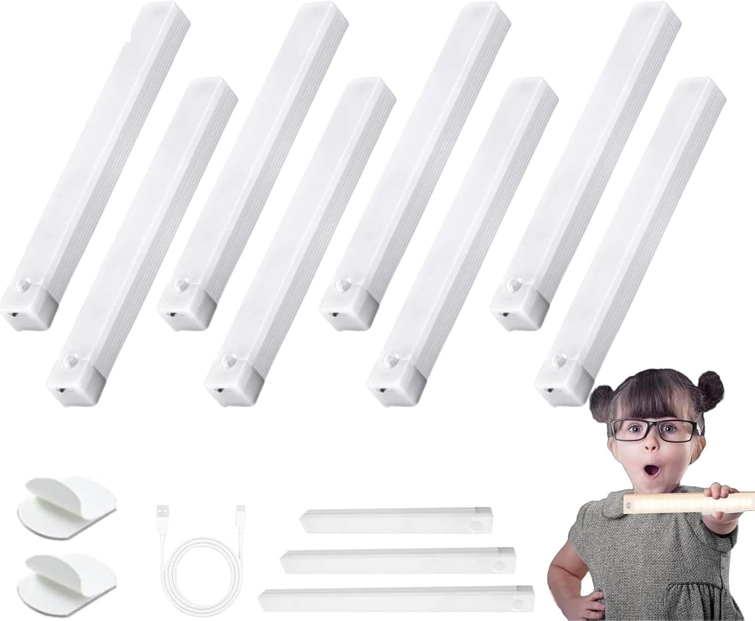 Punch-Free Smart Sensor Magnetic Rechargeable Led Lights & 3 Color Temps Motion Sensor Light Indoor Closet Lights, USB Stick for Stairs, Wardrobe, Cabinet (8Pack Three-Color, 3.93 in) Punch-Free Smart Sensor Magnetic Rechargeable Led Lights & 3 Color Temps Motion Sensor Light Indoor Closet Lights, USB Stick for Stairs, Wardrobe, Cabinet (8Pack Three-Color, 3.93 in)