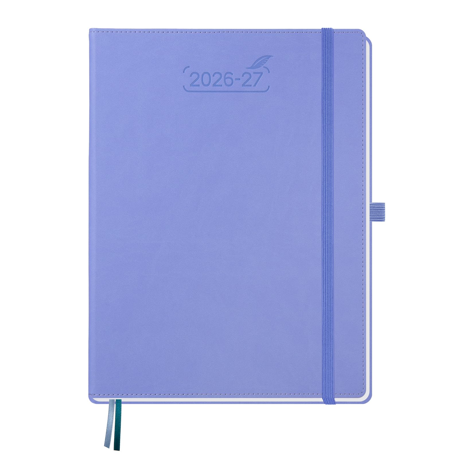 BEZEND A4 Academic Diary 2026-2027 Week to View (Jul 26 - Dec 27) Vertical Weekly Planner with Time Slots & Monthly Tabs. Appointment Diary for Home School Office. PU Leather Hardback, Cornflower