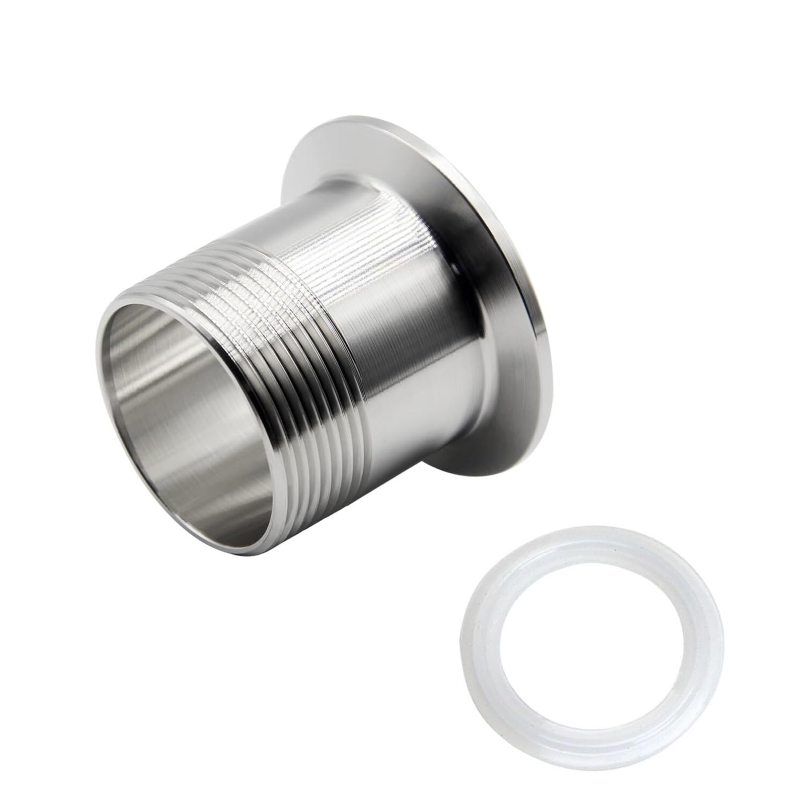 Stainless Steel Sanitary Pipe Fitting 1/2" NPT Male Thread to 1.5" Tri Clamp 50.5mm Ferrule OD Sanitary Home Brew Adapter Connector (Pack of 2)(1.5" NPT Male Thread)