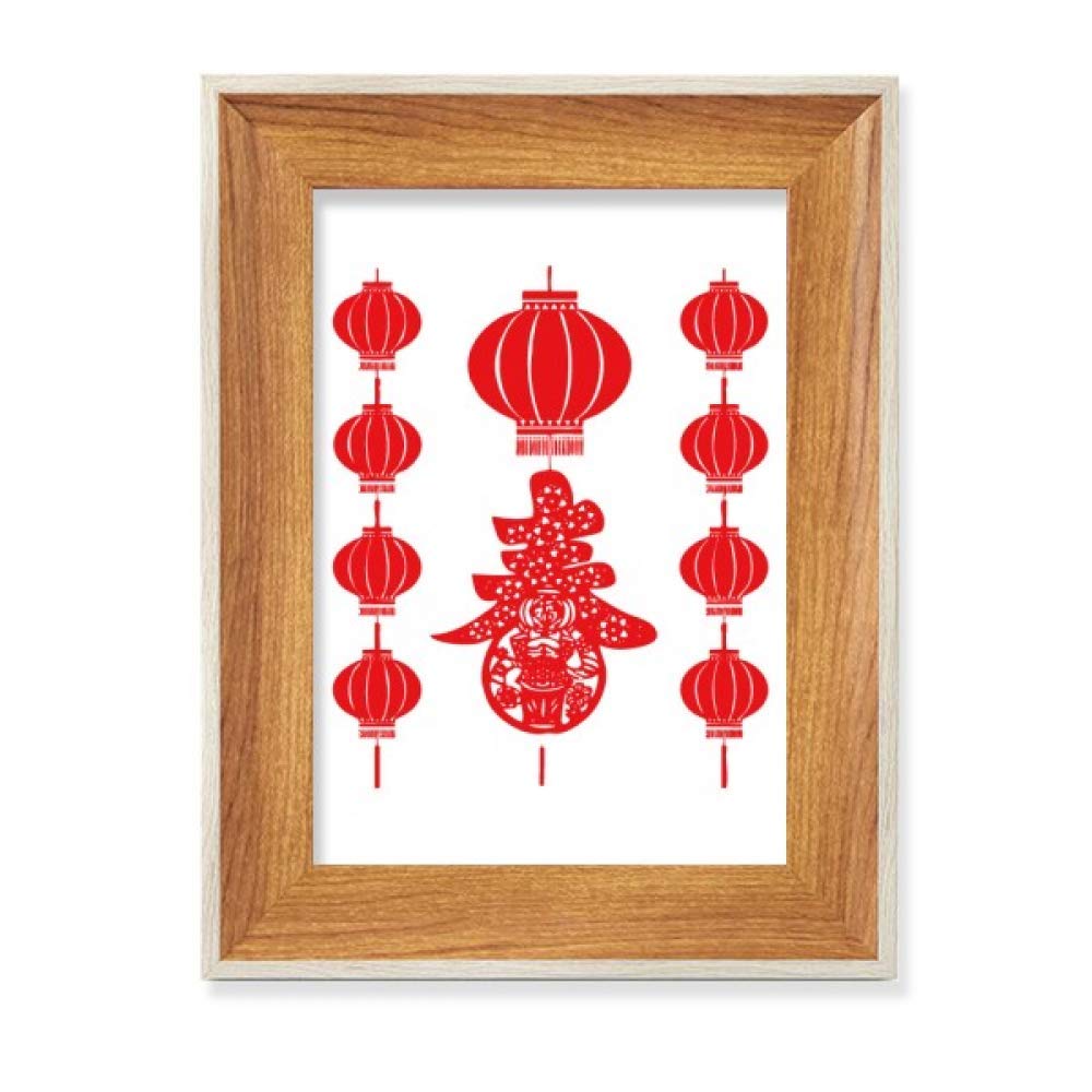 Marco de fotos de madera premium La Farol Rojo con diseño artístico oriental exclusivo