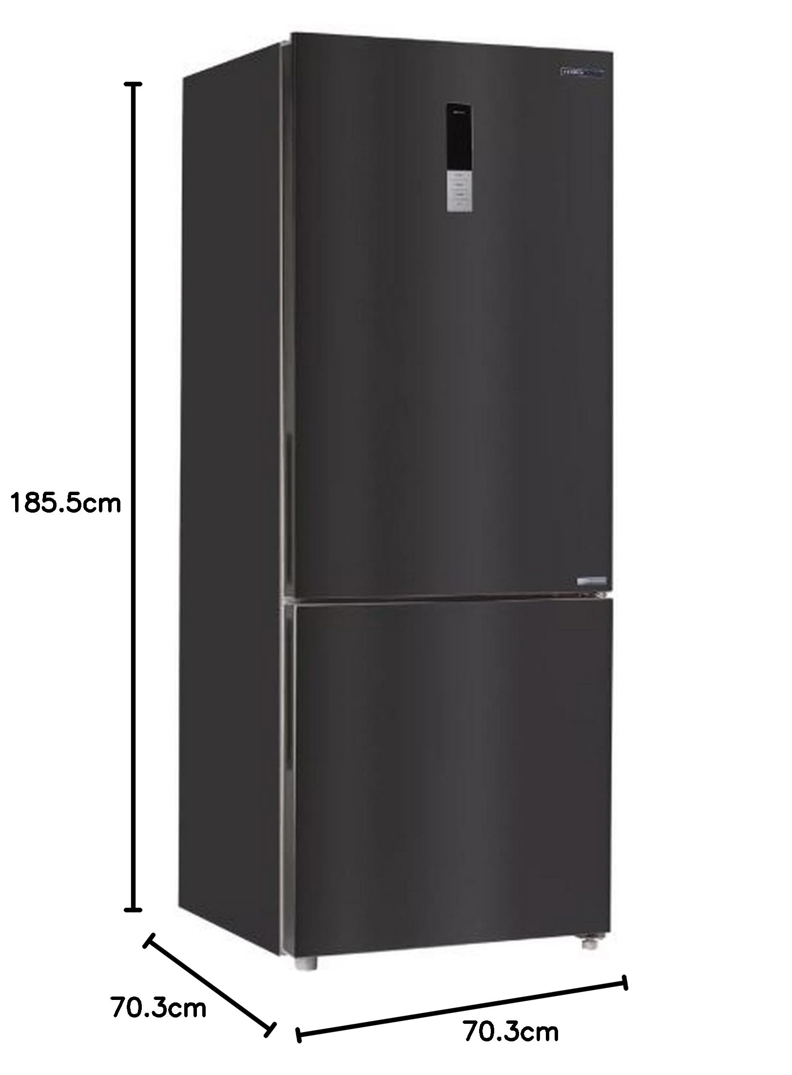 INFINITON Frigorifico Combi FGC-432WC85DEK, 442 Litros, Ancho Especial de 70 cm, Inverter, No Frost Total, Fast freezing, Alarma óptica y acústica de puerta abierta, E, Dark Inox