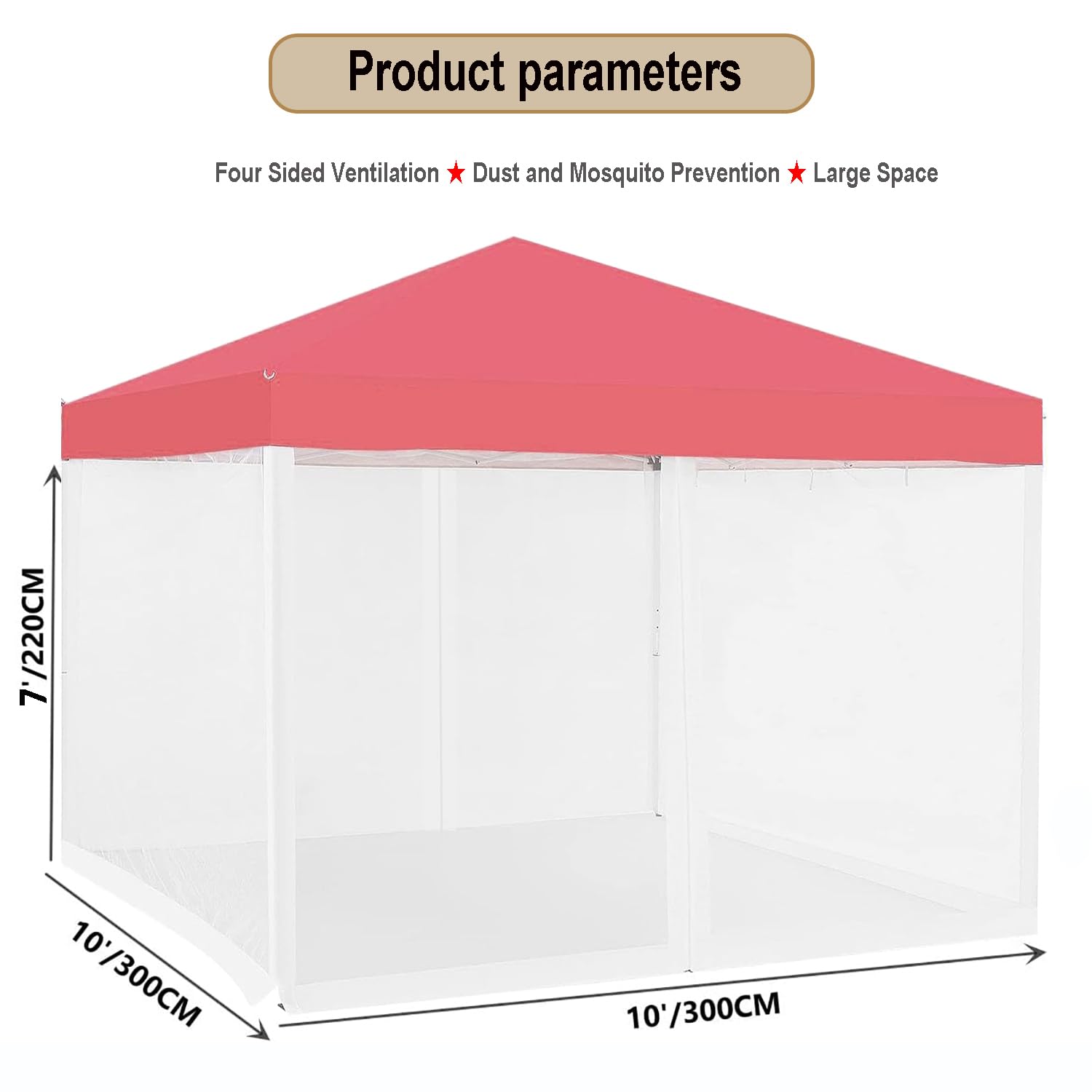 Moustiquaire de Remplacement pour Gazebo,3 x 3m