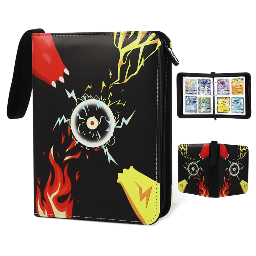 PATPAT® Anime Trading Cards Holder Binder Organizer for 400 Trading Cards, Poke-mon Cards Collection Bag Game Cards Binder Case, Game Cards Case Childern's Day Gifts for Kids Boys Girls-image-44