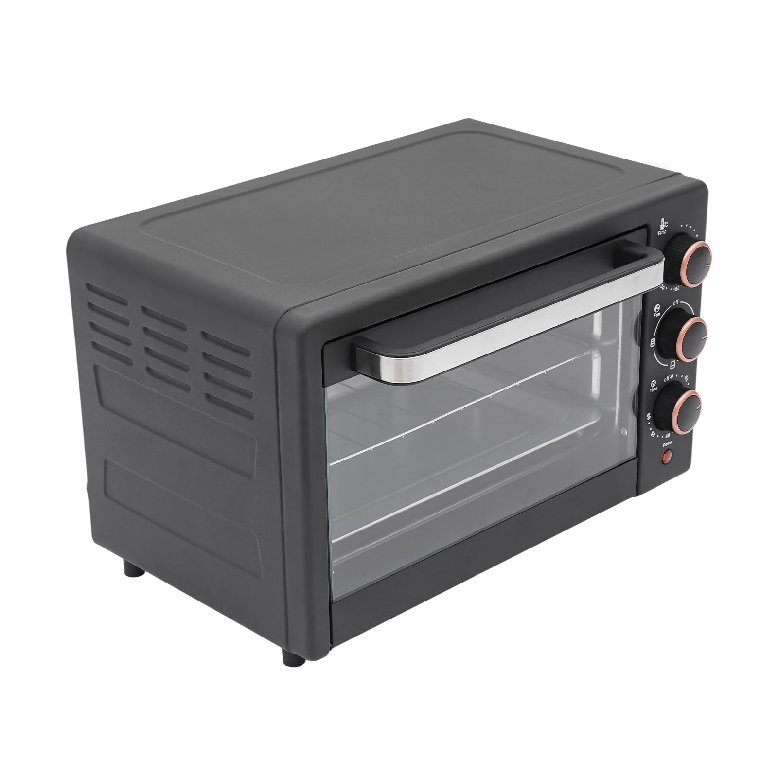 Mini piekarnik, piekarnik elektryczny, 22 l, z patelnią do grillowania i rusztem do grillowania, regulowana temperatura 120-250 °C, timer, piec do pizzy 1000 W