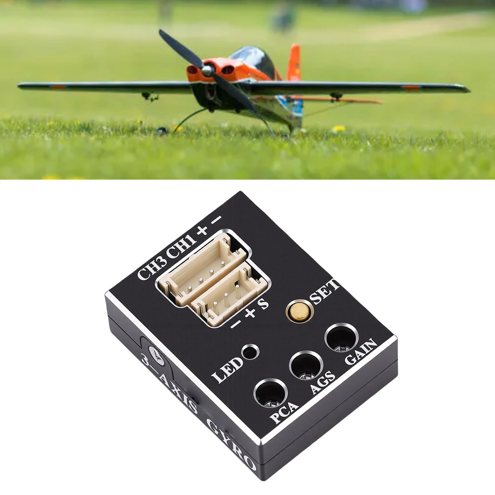 RC 3-osiowa czułość żyroskopu Regulowana kontrola stabilności mini żyroskopu do modernizacji łodzi samochodowej RC